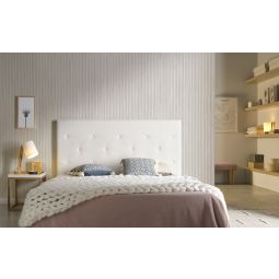 Cabecero zafiro para cama de 150 de polipiel blanco 154x115x8.