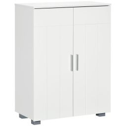 Armario de baño 60x30x80 cm mdf color blanco kleankin, hogar - baño