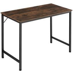 Escritorio estilo industrial estructura de acero 100 cm madera oscura