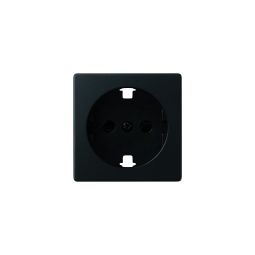 Tapa base enchufe 2p negro mate