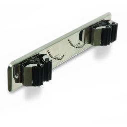 Sujeta-escobas 2 rodillos inox