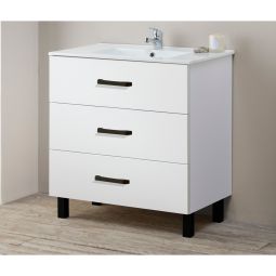 Conjunto mueble y lavabo Petra color blanco 80x45cm