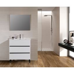 Conjunto de baño Bea color blanco y negro 85x46cm