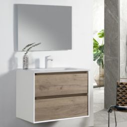 Mueble de baño suspendido Emily color blanco 80x45cm