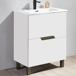 Conjunto mueble de baño y lavabo Cynthia color blanco 60x45cm