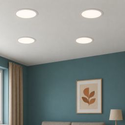 Pack 4 plafones LED redondo blanco 22cm 18W luz blanca