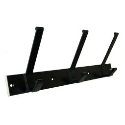Perchero aluminio 3 ganchos largos negro