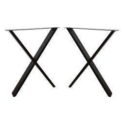 Kit 2 patas en X para mesa 58x71cm negro mate