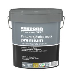 Pintura plástica blanco mate 15 L Restora Premium