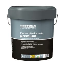 Pintura Plástica Blanca Mate Restora Premium 4 L