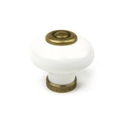 Pomo oro viejo y porcelana blanca 824
