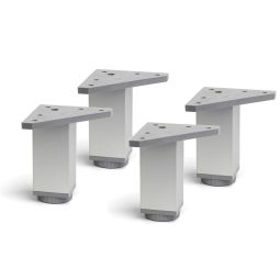 Pack 4 patas aluminio mate 40 x 40 mm 10 cm