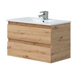 Mueble de baño suspendido Thea color roble 80x45cm