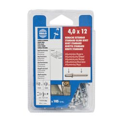 Remache aluminio/acero 4x12 mm 105 uds