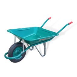 Carretilla de metal pintada verde 60 l