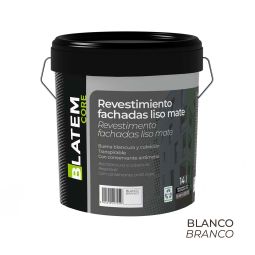 Revestimiento fachadas liso blanco mate 14L Blatem Core