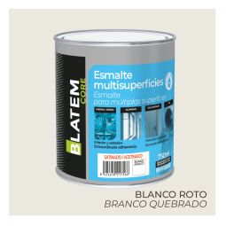 Esmalte multisuperficies al agua satinado blanco roto 750ml Blatem Core