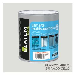 Esmalte multisuperficies al agua satinado blanco hielo 750ml Blatem Core