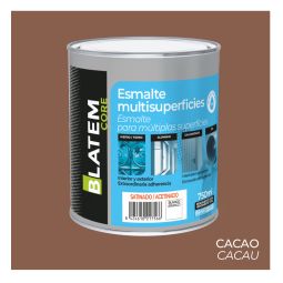 Esmalte multisuperficies al agua satinado cacao 750ml Blatem Core