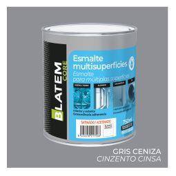 Esmalte multisuperficies al agua satinado gris ceniza 750ml Blatem Core