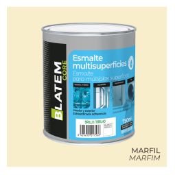Esmalte multisuperficies al agua brillo marfil 750ml Blatem Core