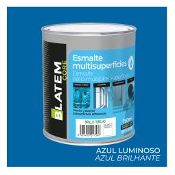 Esmalte multisuperficies al agua brillo azul luminoso 750ml Blatem Core