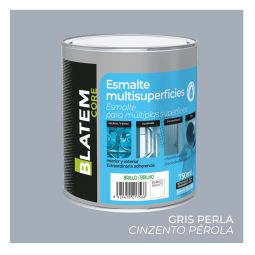 Esmalte multisuperficies al agua brillo gris perla 750ml Blatem Core