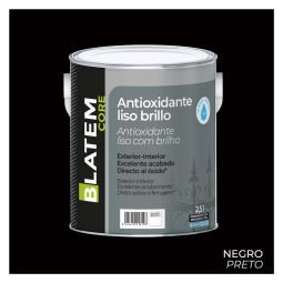Esmalte antioxidante al agua brillo negro 2,5L Blatem Core