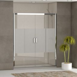 Mampara de ducha corredera serigrafiada 190x150 cm Plenty