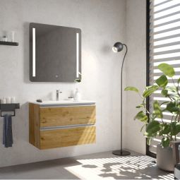 Mueble de baño suspendido Line color roble 80x45cm