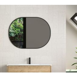 Espejo ovalado Pill 100x75 cm borde negro