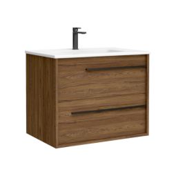 Mueble de baño suspendido Tyra color nogal 70cm