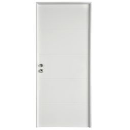 Puerta de entrada metálica Stam blanca derecha 209x89cm