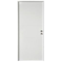 Puerta de entrada metálica Stam blanca izquierda 209x89cm