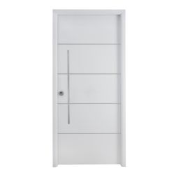 Puerta de entrada metálica Insert blanca derecha 210x91cm
