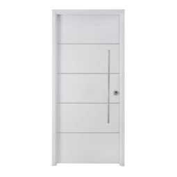 Puerta de entrada metálica Insert blanca izquierda 210x91cm
