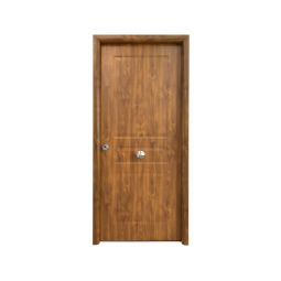 Puerta entrada metálica castaña 210x91cm Stam izquierda