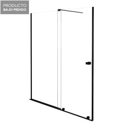 Mampara de ducha corredera transparente perfil negro 200x100 cm manhatan
