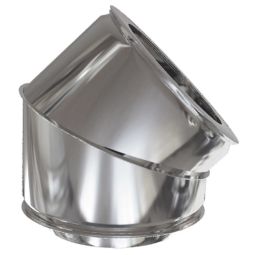 Codo doble pared inox 45º ø 150