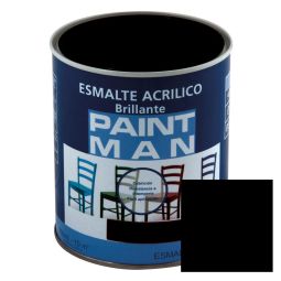 Esmalte acrílico satinado paintman negro 750 ml