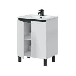 Mueble de baño Corina color blanco y negro 60x45cm