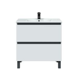 Mueble de baño Ona color blanco y gris antracita 80x45cm