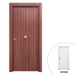 Puerta de entrada blindada sapelly e interior liso blanco derecha 206x86cm