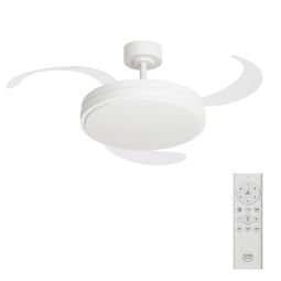 Ventilador de techo blanco con luz led y motor DC 122cm Ori L Arteconfort