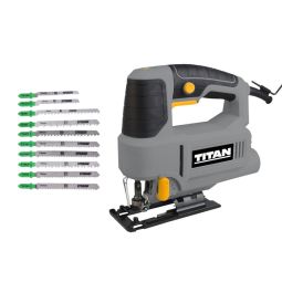 Set sierra calar pendular 600W Titan y pack 10 hojas Erbauer