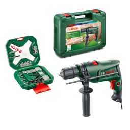 Taladro percutor 600W Bosch + maletín mixto 34 piezas