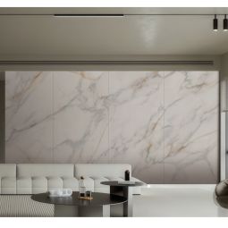 Revestimiento de pared decorativo Calacatta Gold brillo 260x120x0,4cm Supreme SPC