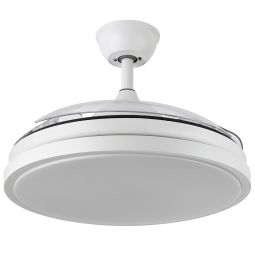 Ventilador de techo con aspas retráctiles blanco con luz led y motor CC Ocelair