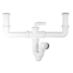 Sifón doble curvo extensible