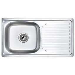 vidaXL fregadero de cocina con colador y sifón de acero inoxidable